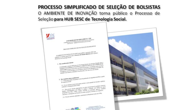 Processo Simplificado de Seleção Bolsistas do INOVALAB