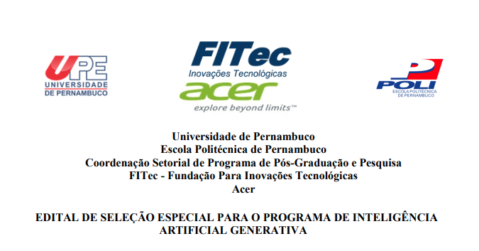 Inscrições para o Curso de IA Generativa POLI-UPE 2024.2